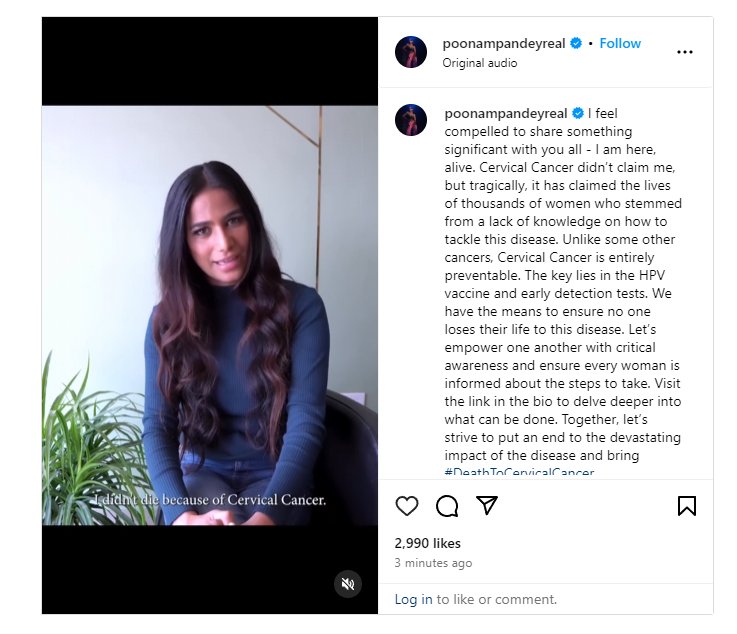 GFZTFqAW4AAcFzB Poonam Pandey Death: जिन्दा है पूनम पाण्डेय, सोशल मीडिया डाला था अपने निधन को लेकर पोस्ट